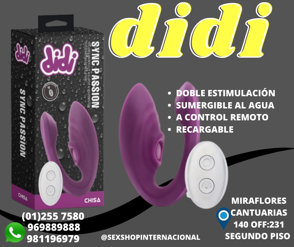 VIBRADOR SOFISTICADO-DOBLE ESTIMULACION-DE SILICONA-DIDI-SEXSHOP LIMA 971890151 